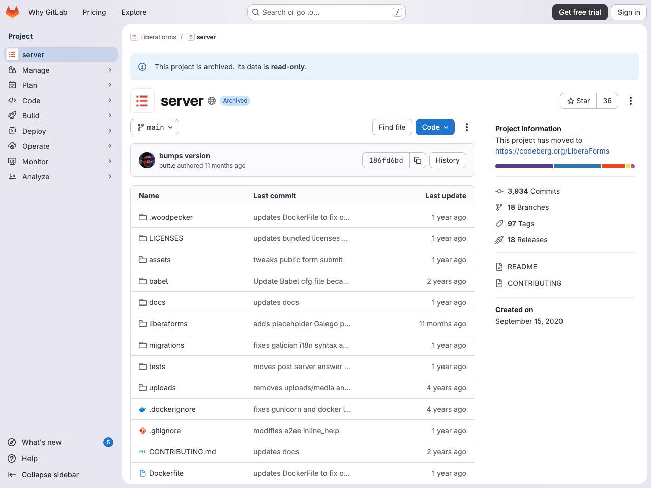 Liberaforms screenshot