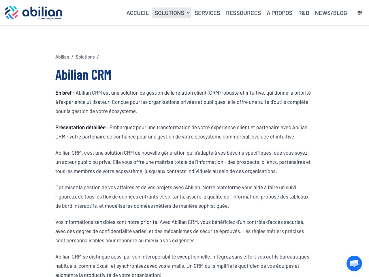 Abilian CRM screenshot