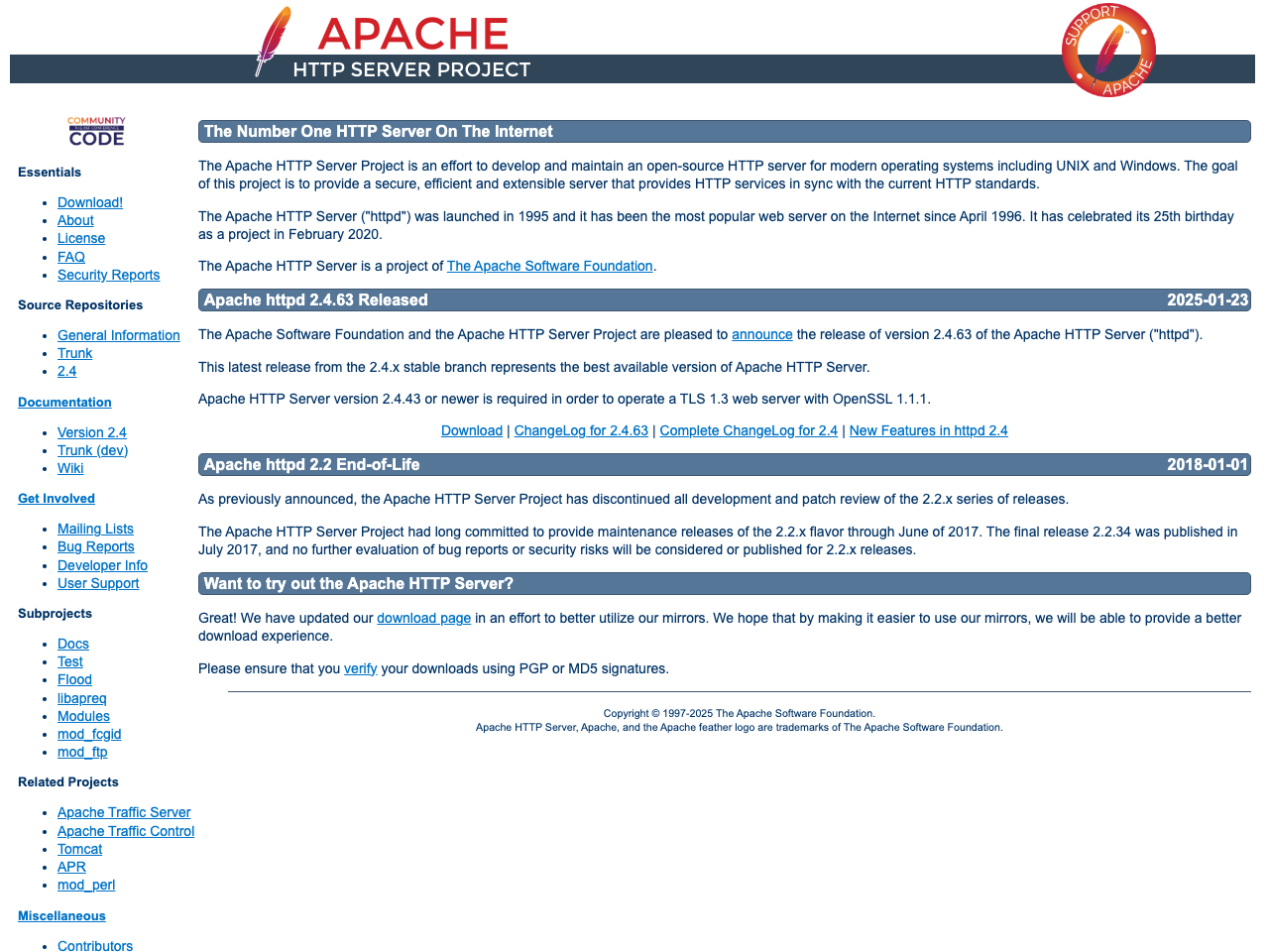 Apache HTTP Server screenshot