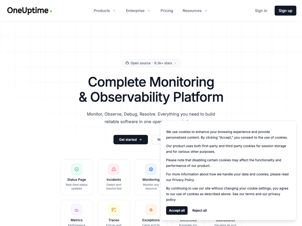 OneUptime screenshot