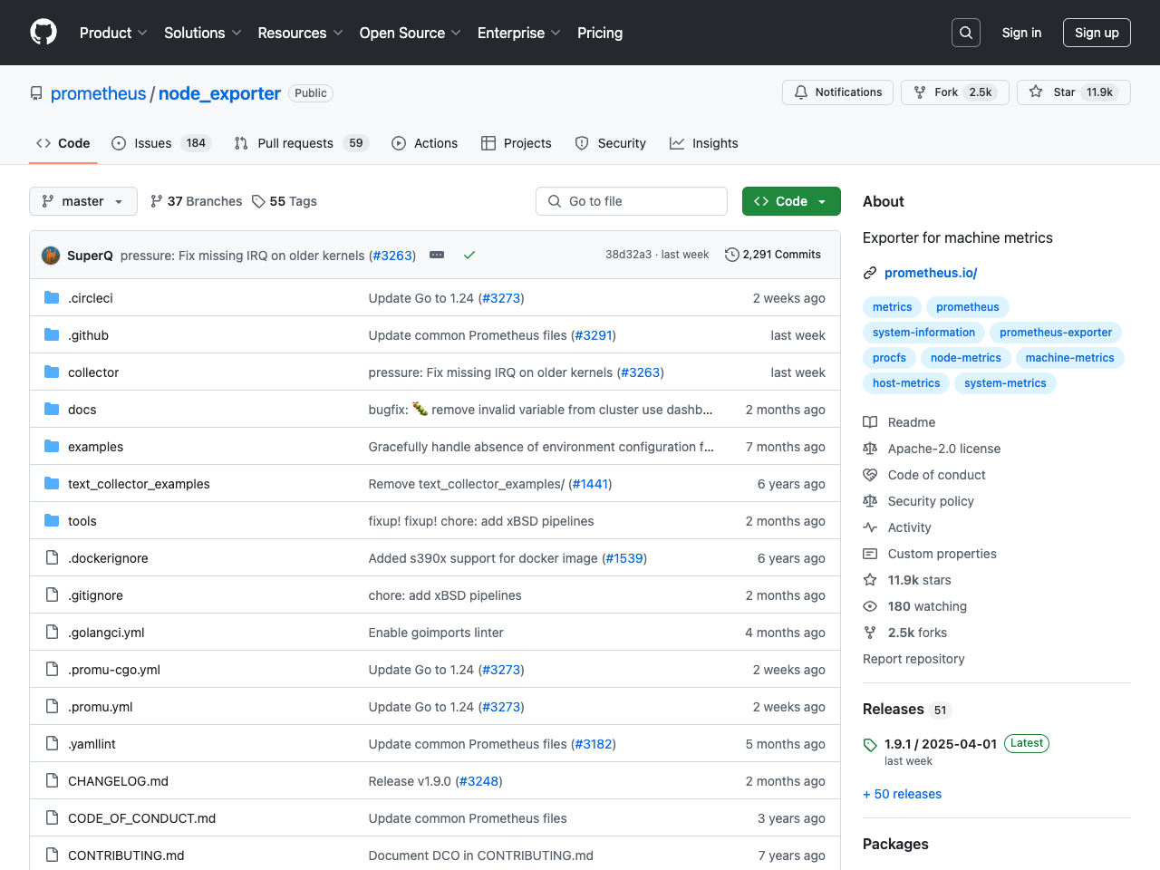 Node Exporter screenshot