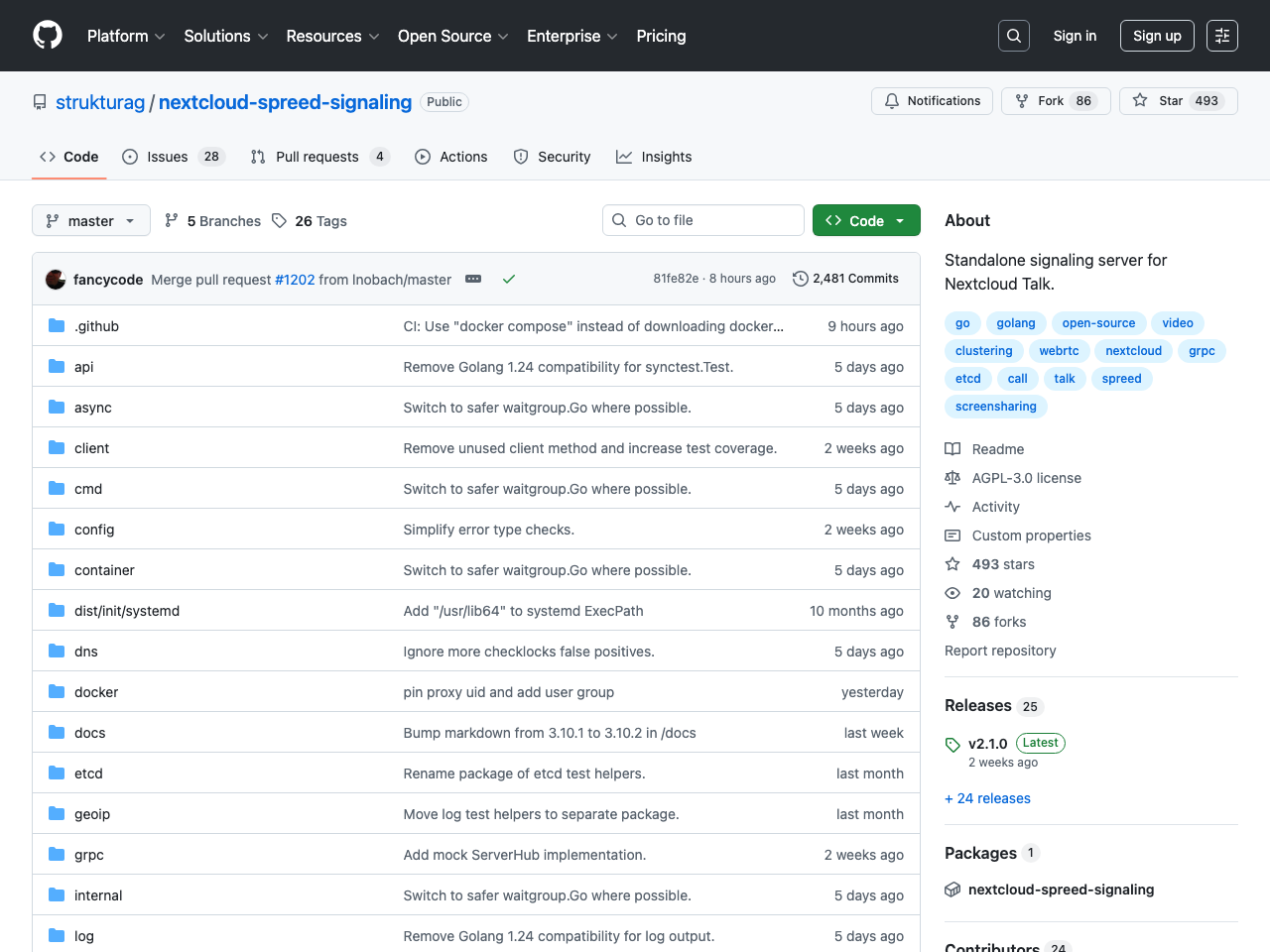 Nextcloud Signaling screenshot