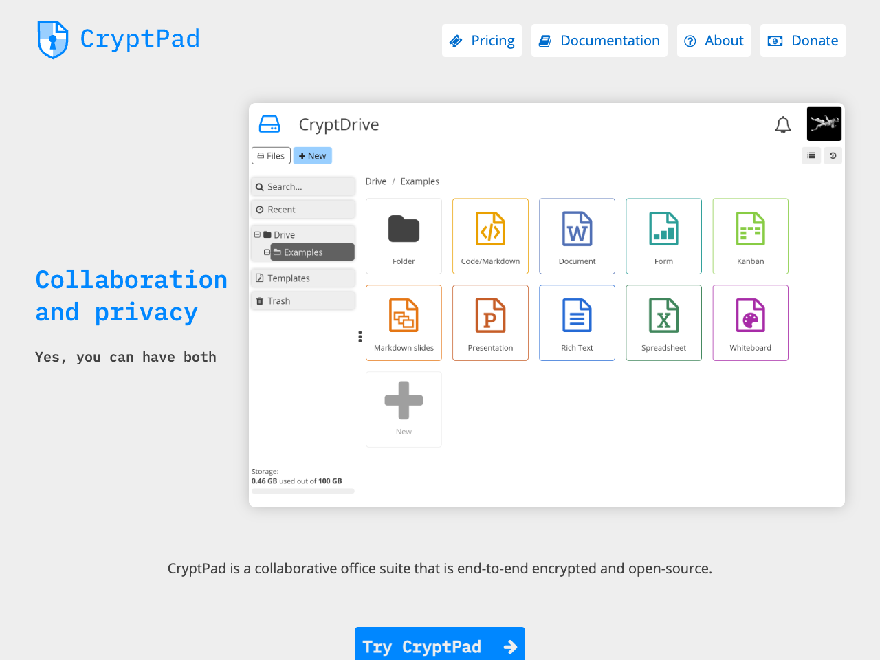 CryptPad screenshot