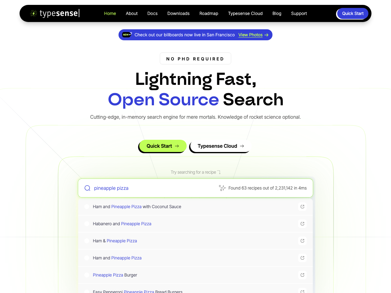 Typesense screenshot