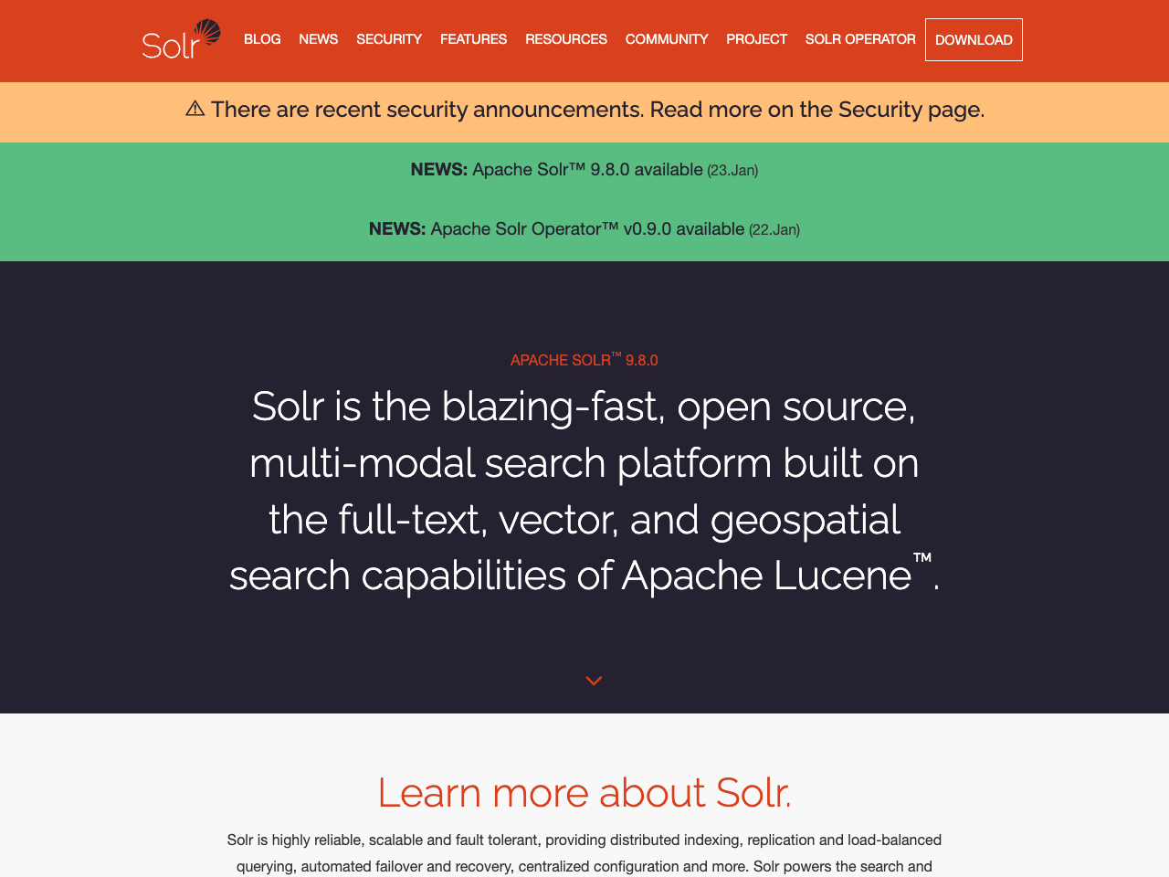 Apache Solr screenshot