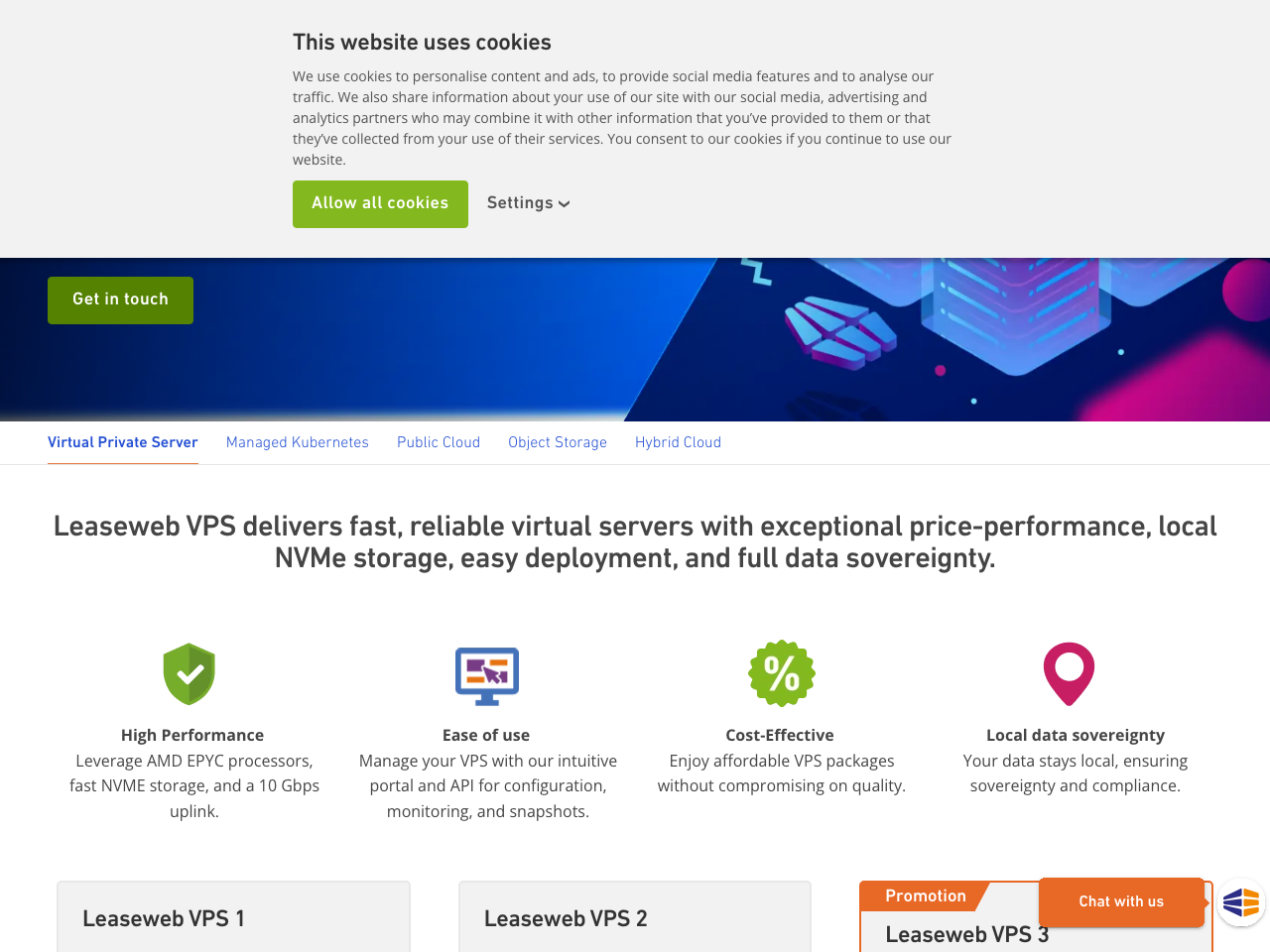 Leaseweb VPS screenshot