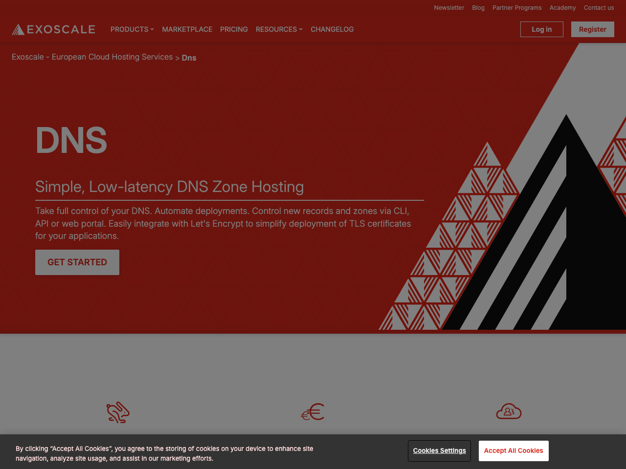 Exoscale DNS screenshot
