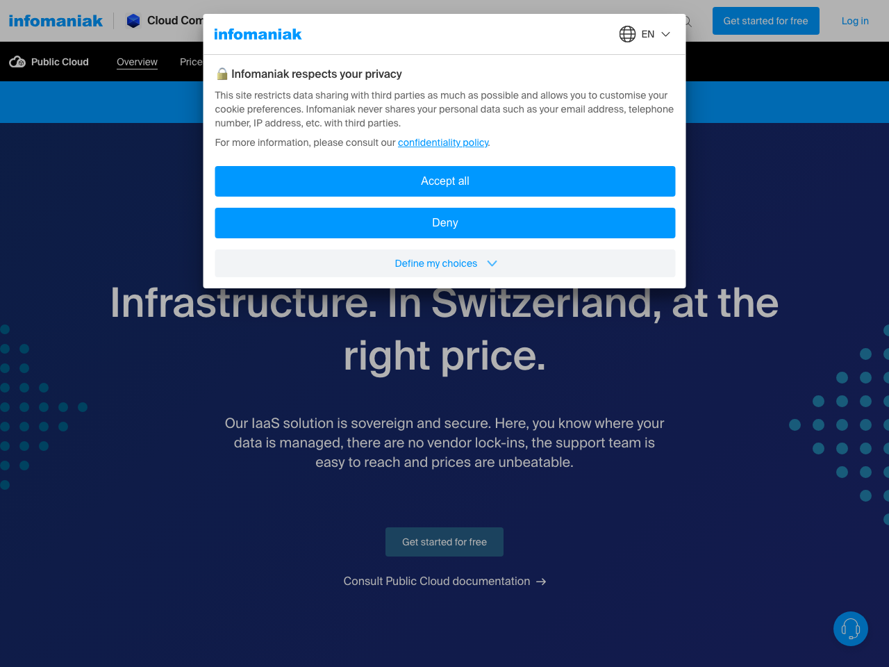 Infomaniak Public Cloud screenshot