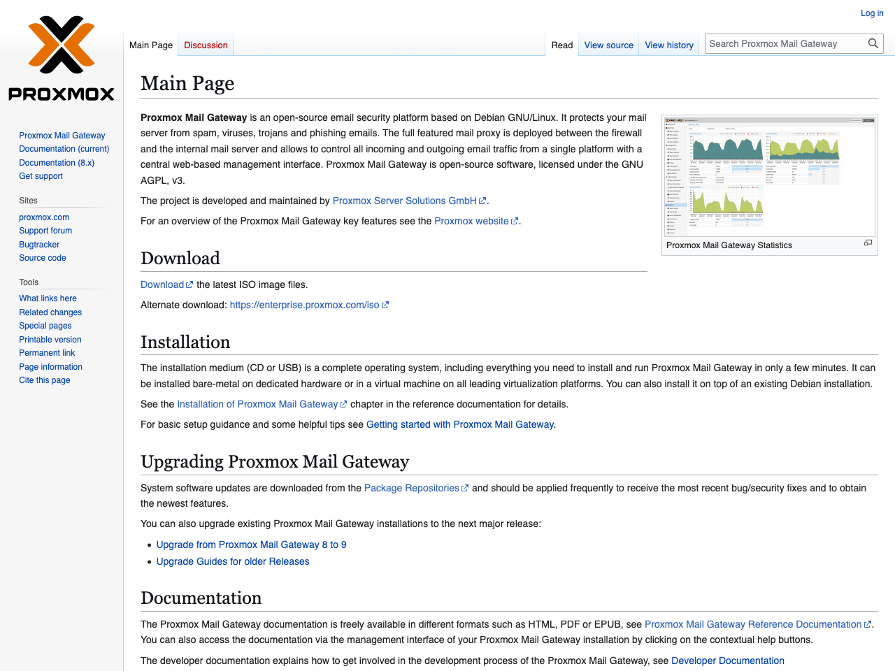 Proxmox Mail Gateway screenshot