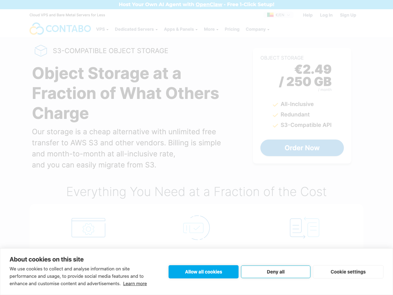 Contabo Object Storage screenshot