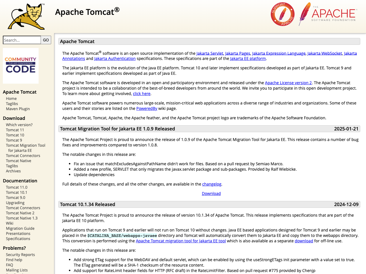 Apache Tomcat screenshot