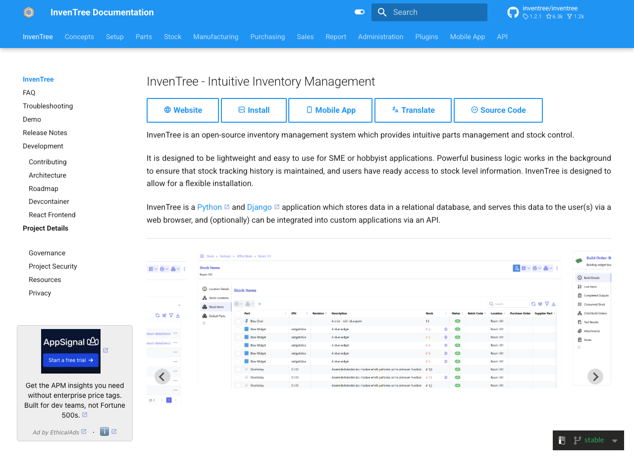 InvenTree screenshot