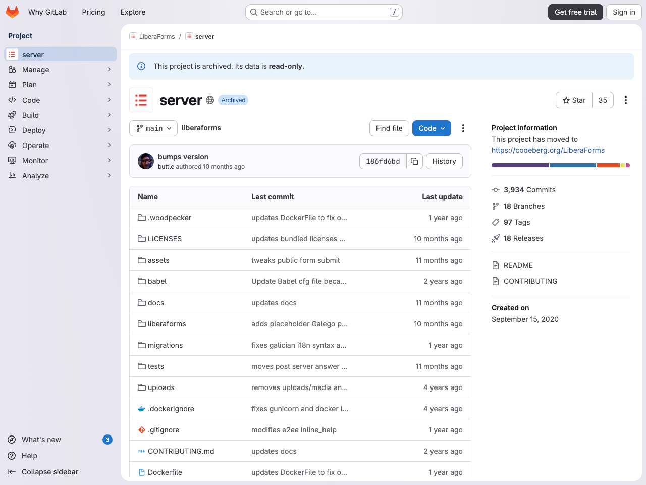 Liberaforms screenshot