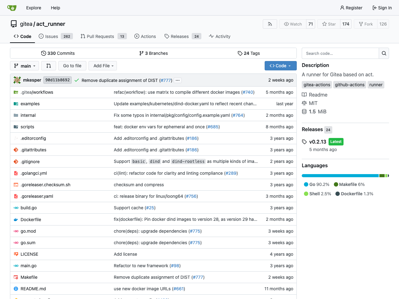 Gitea Runner screenshot