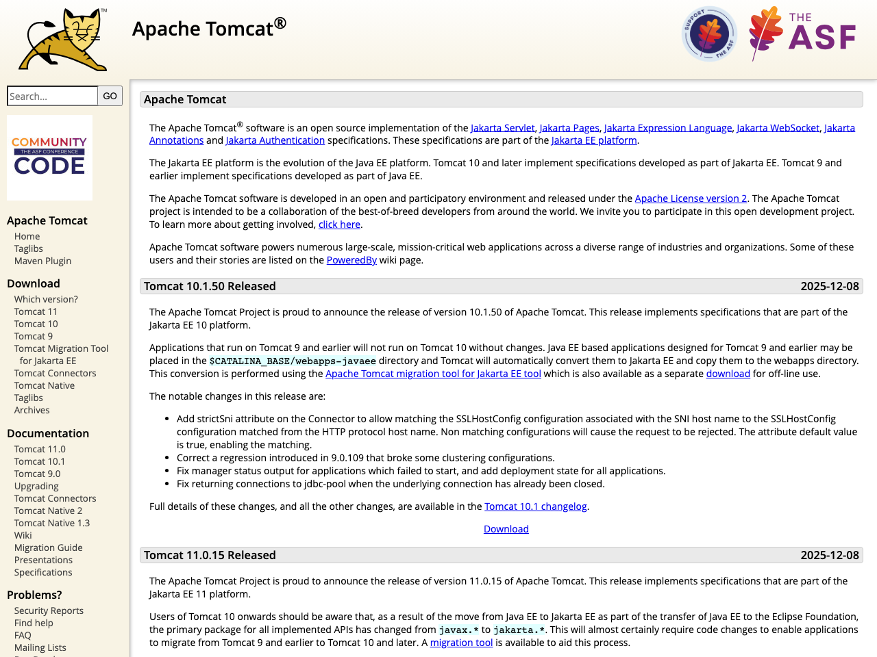 Apache Tomcat screenshot