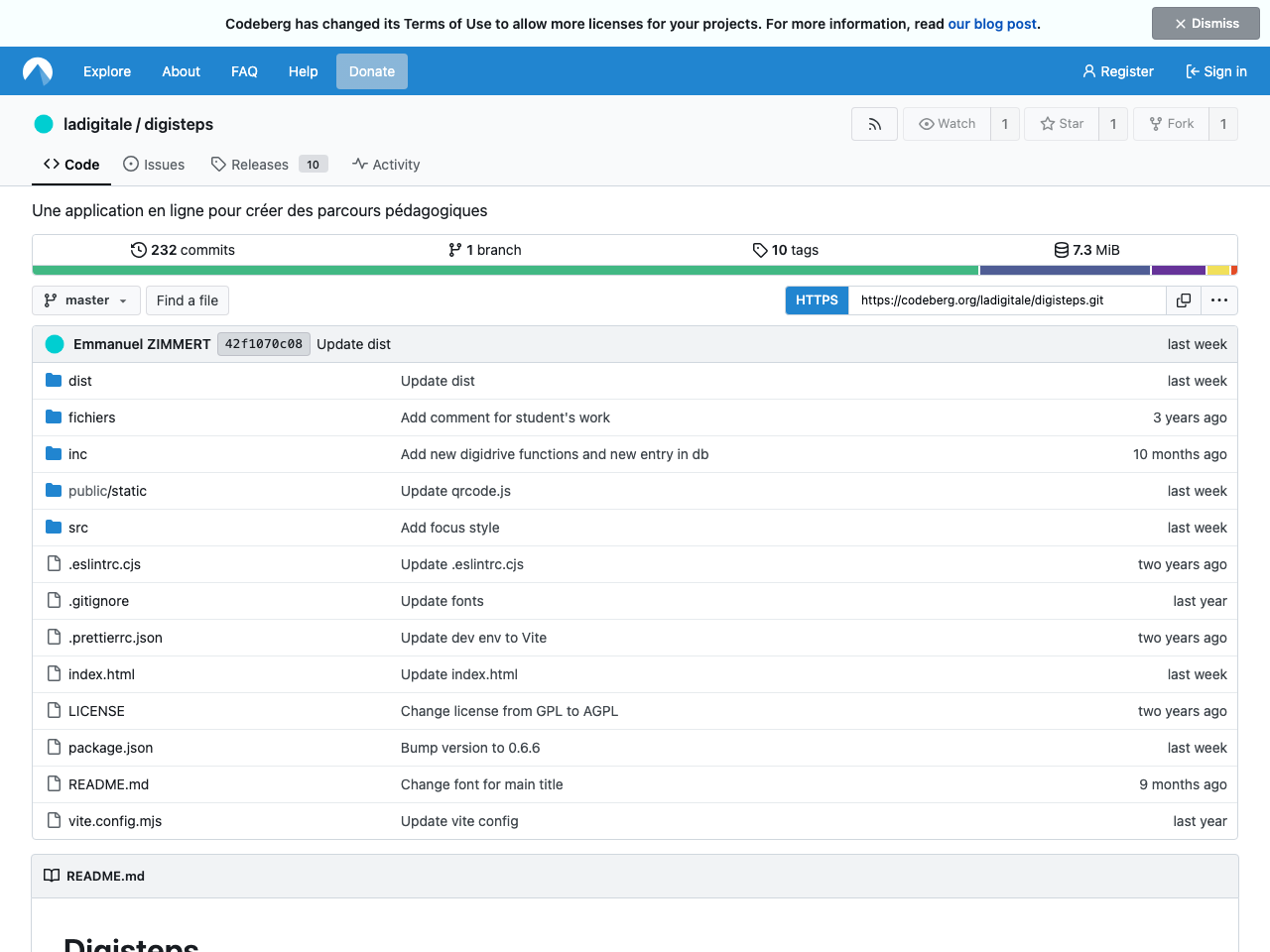 Digisteps screenshot