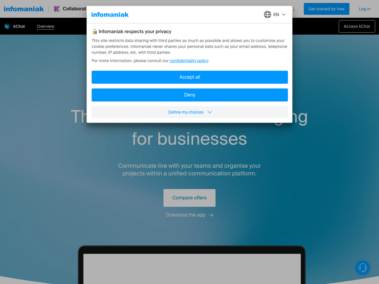 Infomaniak kChat screenshot