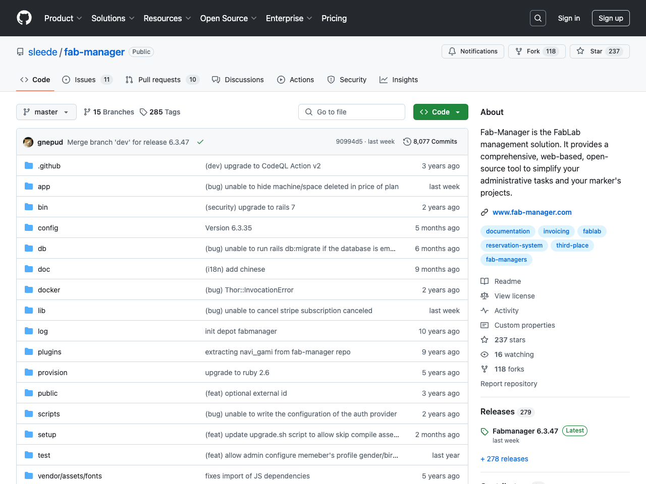 Fab-manager screenshot