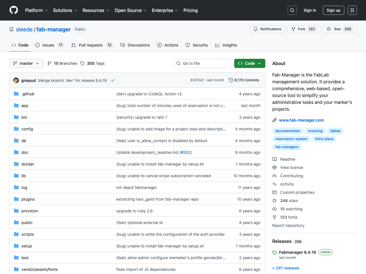 Fab-manager screenshot