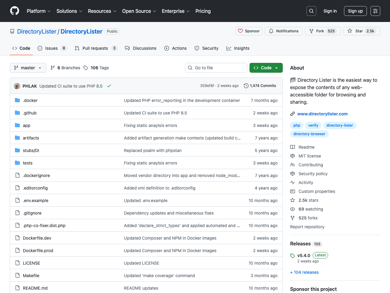 Directory Lister screenshot